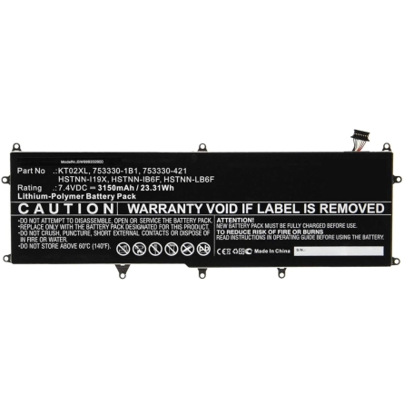 Bateria para laptop HP PRO X2 612 G1 BASE DE TECLADO KT02XL 3230MAH 7,5V