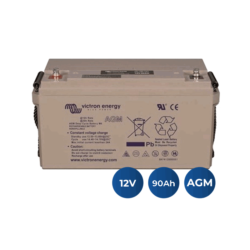 12V/90Ah Bateria AGM de ciclo profundo (M6) Victron Energy (BAT412800085)