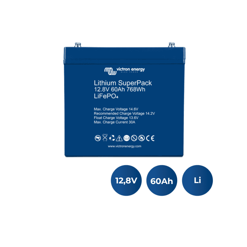 Bateria Lithium SuperPack 12,8V/60Ah (M6) Victron Energy (BAT512060705)