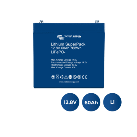 Bateria Lithium SuperPack 12,8V/60Ah (M6) Victron Energy (BAT512060705)