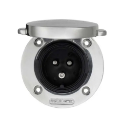 Tomada de cais stainless with cover 16A/250Vac (2p/3w) Victron Energy (SHP301602000)