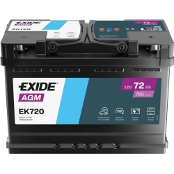 Bateria Exide Start Stop AGM EK720 72Ah