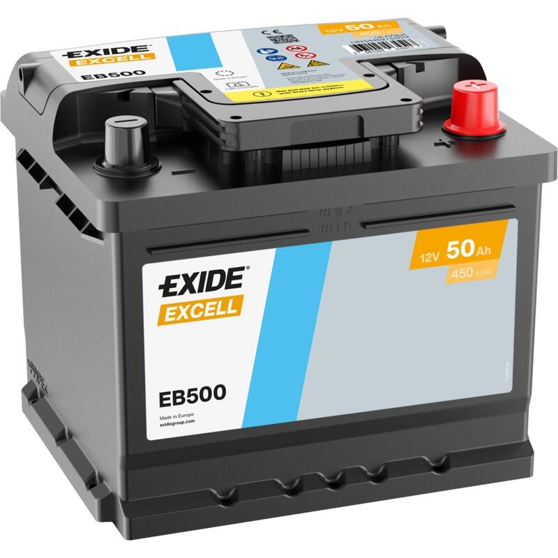 Bateria automóvel Exide Excell EB500 50Ah