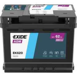 Bateria Exide EK620 Start-Stop AGM 62Ah
