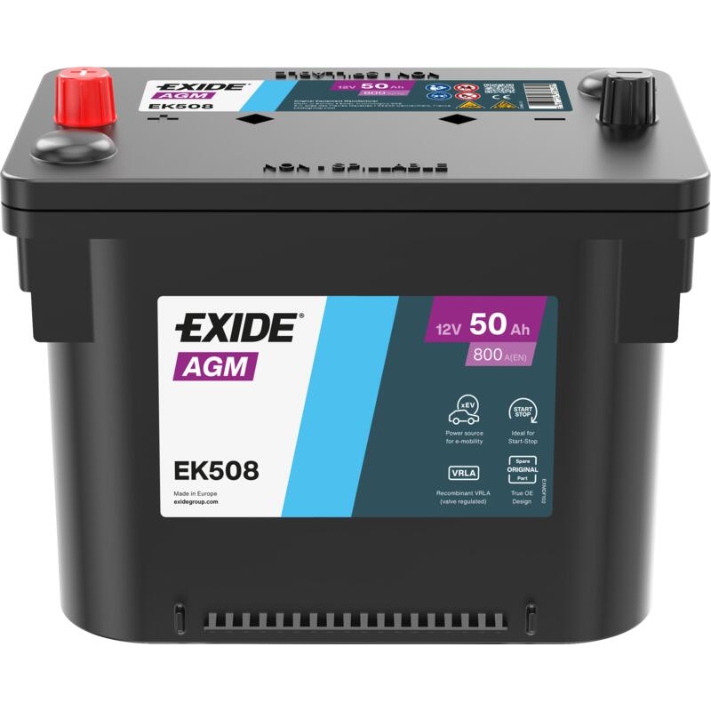 Bateria Exide EK508 Start-Stop AGM 50Ah