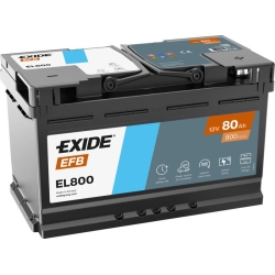 Bateria Exide Start Stop EFB EL800 80Ah