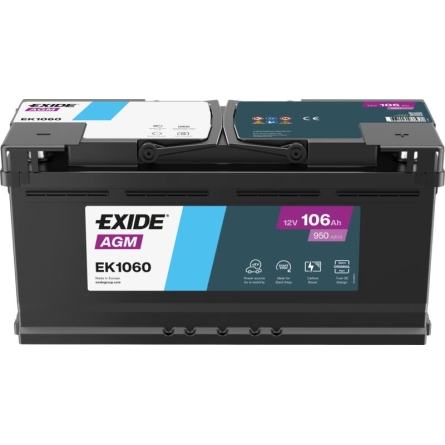 Bateria Exide Start Stop AGM EK1060 106Ah