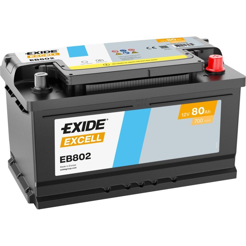Bateria Exide Excell EB802 80Ah
