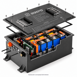 Bateria INNPO LiFePO4 51,2V 100Ah para carros de golfe de 48V