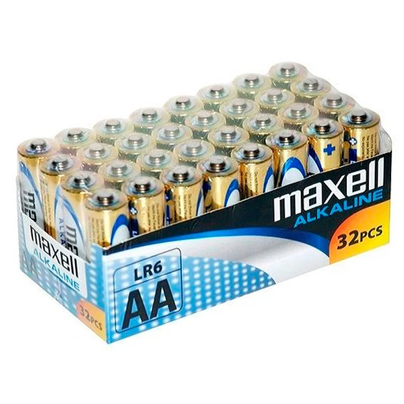 Pilhas Alcalinas Maxell AA LR6 Alkaline (32 Unidades)