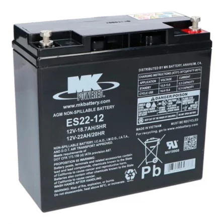Bateria de Chumbo-ácido AGM 12V 22Ah MK POWERED ES22-12