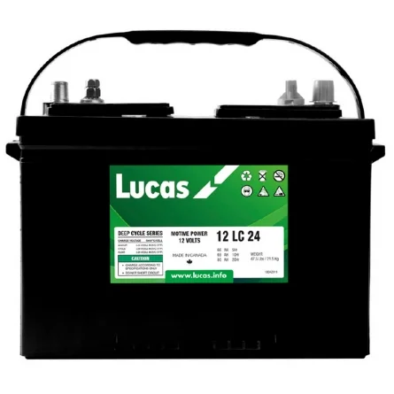 Bateria de Chumbo-Ácido 12V 80Ah Lucas 12LC24 Ciclo Profundo