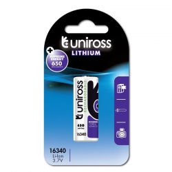 Bateria de lítio Uniross 3.7V 16340