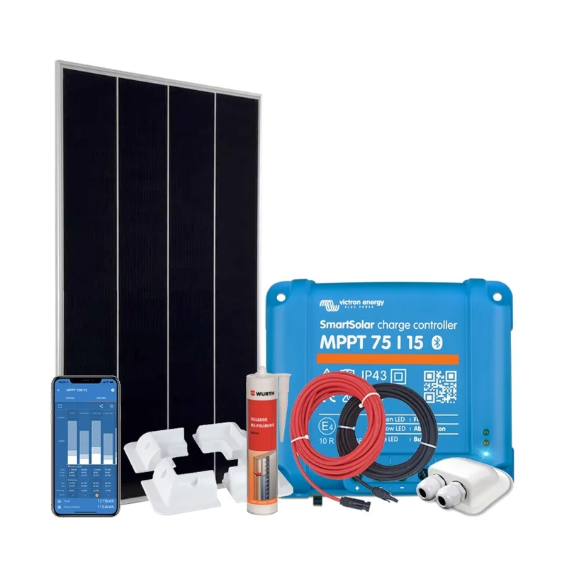 Kit de energia solar 12V 200W com Controlador de Carga Victron MPPT