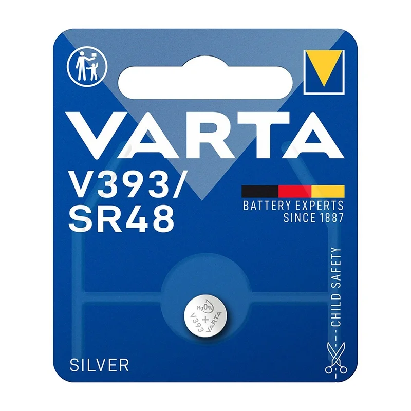 Pilhas Botão Óxido de Prata Varta V393 SR48 (1 Unidade)