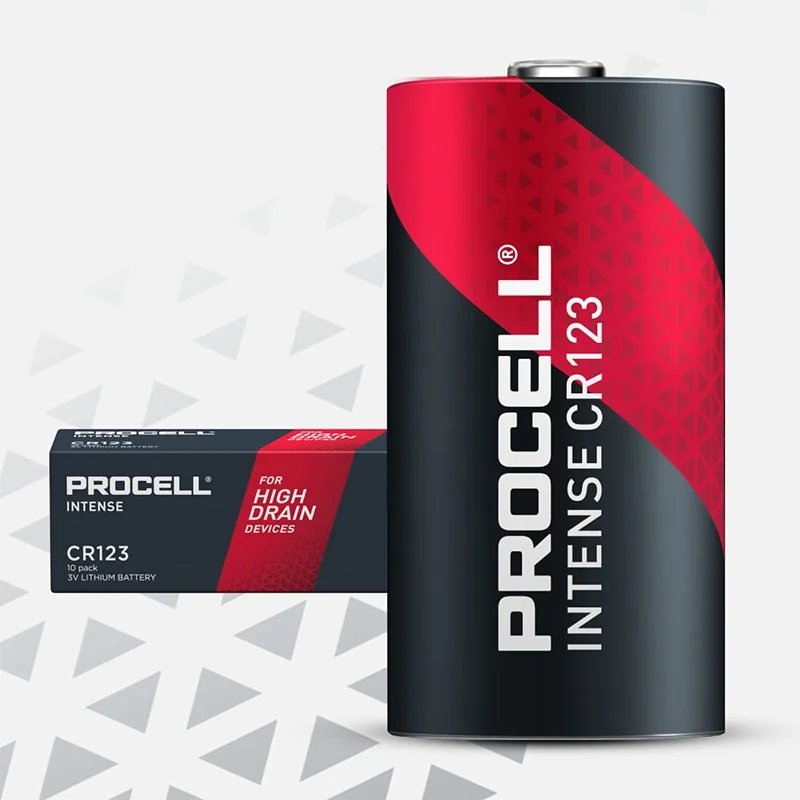 Baterias de lítio Procell CR123 Intense (10 unidades)