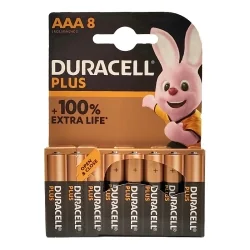 Pilhas Alcalinas Duracell AAA LR03 MN2400 Plus Power (8 Unidades)