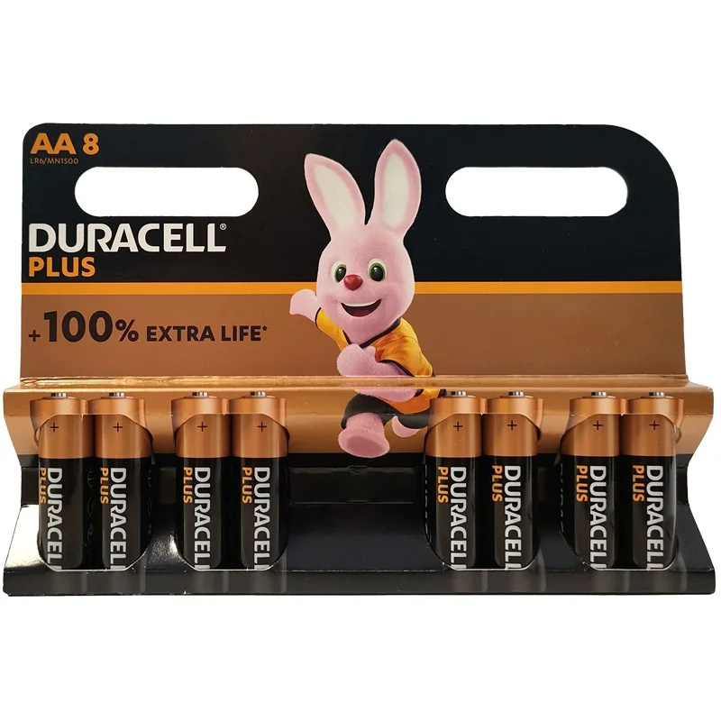 Pilhas Alcalinas Duracell AA LR6 MN1500 Plus Power (8 Unidades)