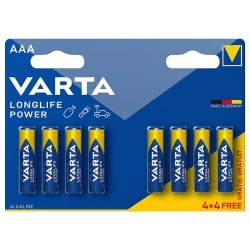 Pilhas Alcalinas Varta AAA Longlife Power (4+4 Unidades)