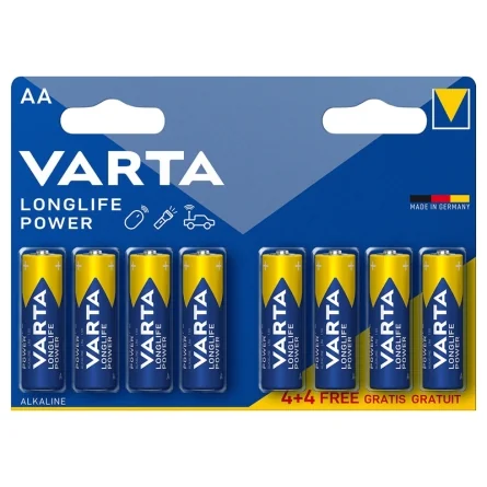 Pilhas Alcalinas Varta AA Longlife Power (4+4 Unidades)