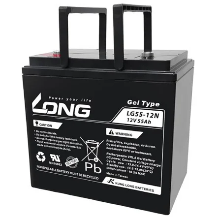 Bateria de Chumbo GEL 12V 55Ah LONG LG55-12N