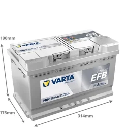 Bateria Varta N80 Start Stop EFB 80Ah