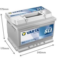 Bateria Varta D21 SLI 61Ah