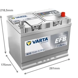 Bateria Varta N72 Start Stop EFB 72Ah