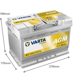 Bateria Varta A7 Start Stop AGM 70Ah