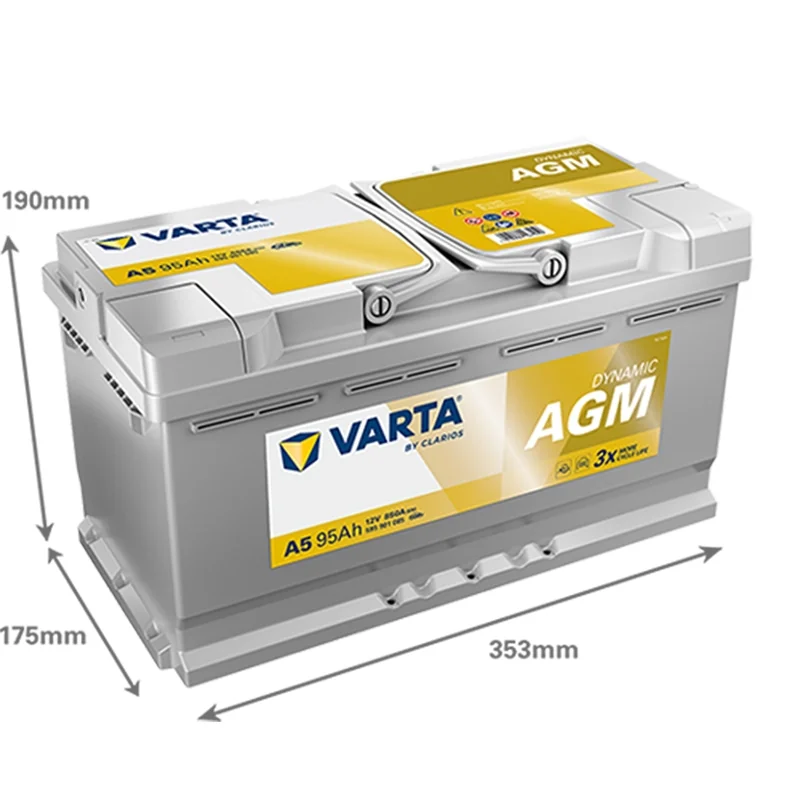 ▷ Nova bateria Varta A5 95Ah 850A Start-Stop
