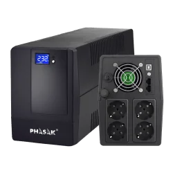 UPS Phasak 2000VA LCD USB com proteção para RJ45