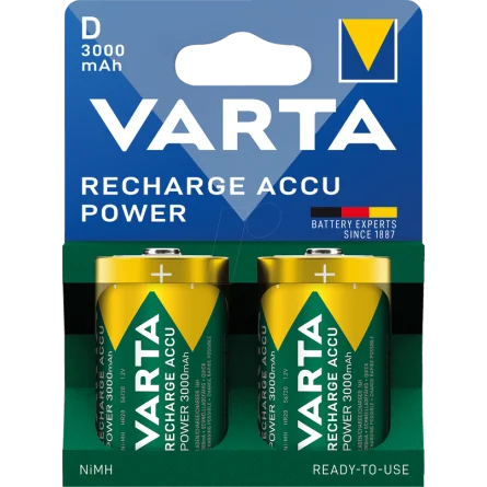 Pilhas Recarregáveis Varta D 3000 mAh