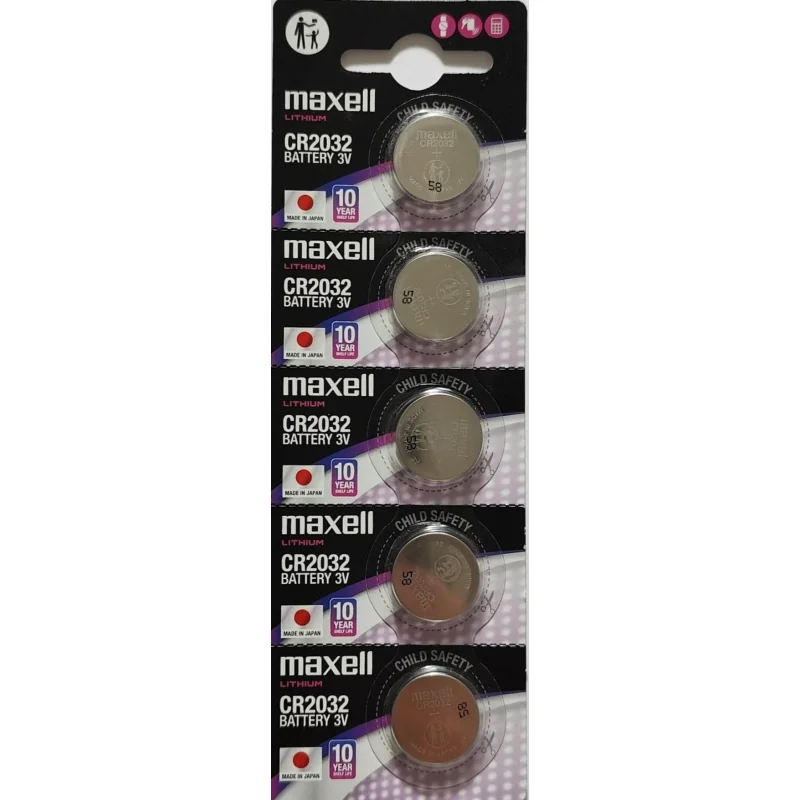Pilhas Botão Lítio Maxell CR2032 (5 Unidades)