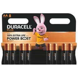 Pilhas Alcalinas Duracell AA LR6 MN1500 Plus Power (8 Unidades)