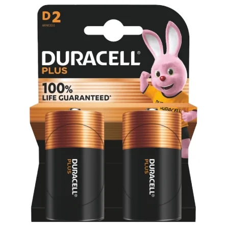 Pilhas Alcalinas Duracell D LR20 MN1300 Plus Power (2 Unidades)