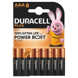 Pilhas Alcalinas Duracell AAA LR03 MN2400 Plus Power (8 Unidades)