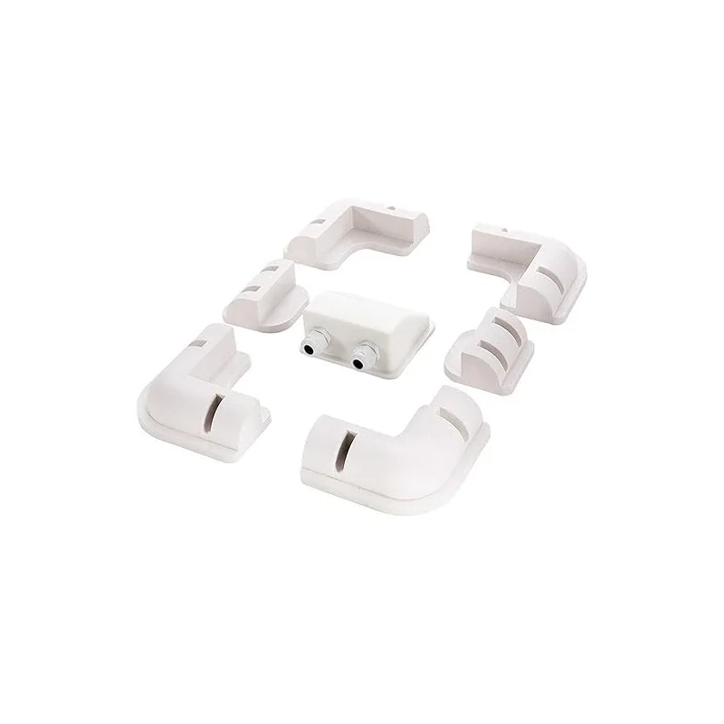 Kit ABS para painel solar com suportes angulares e passa-cabos