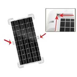 Kit ABS para painel solar com suportes angulares e passa-cabos